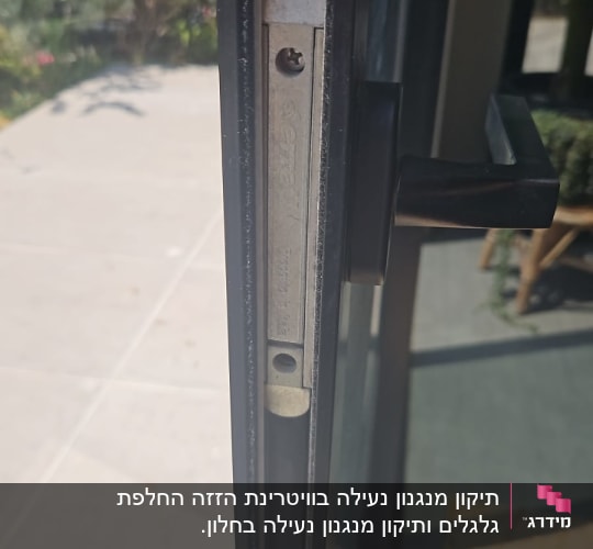 ידית חלון עם מנגנון נעילה